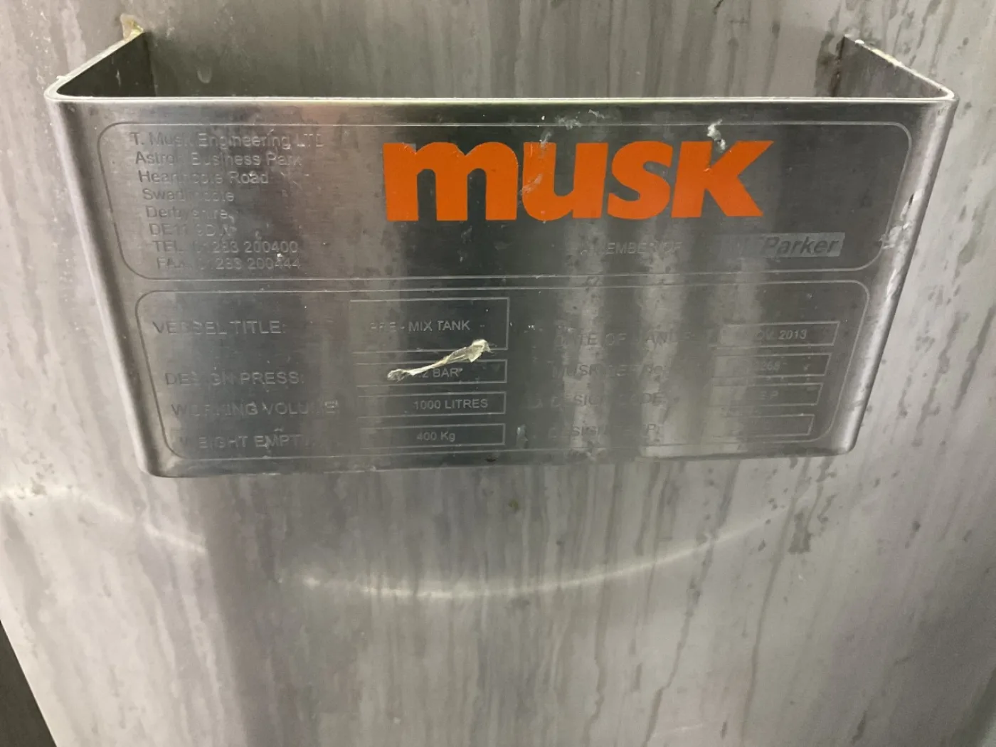 Musk Poudre dissolving vessel (6000 l) - Stirring vessel - 6