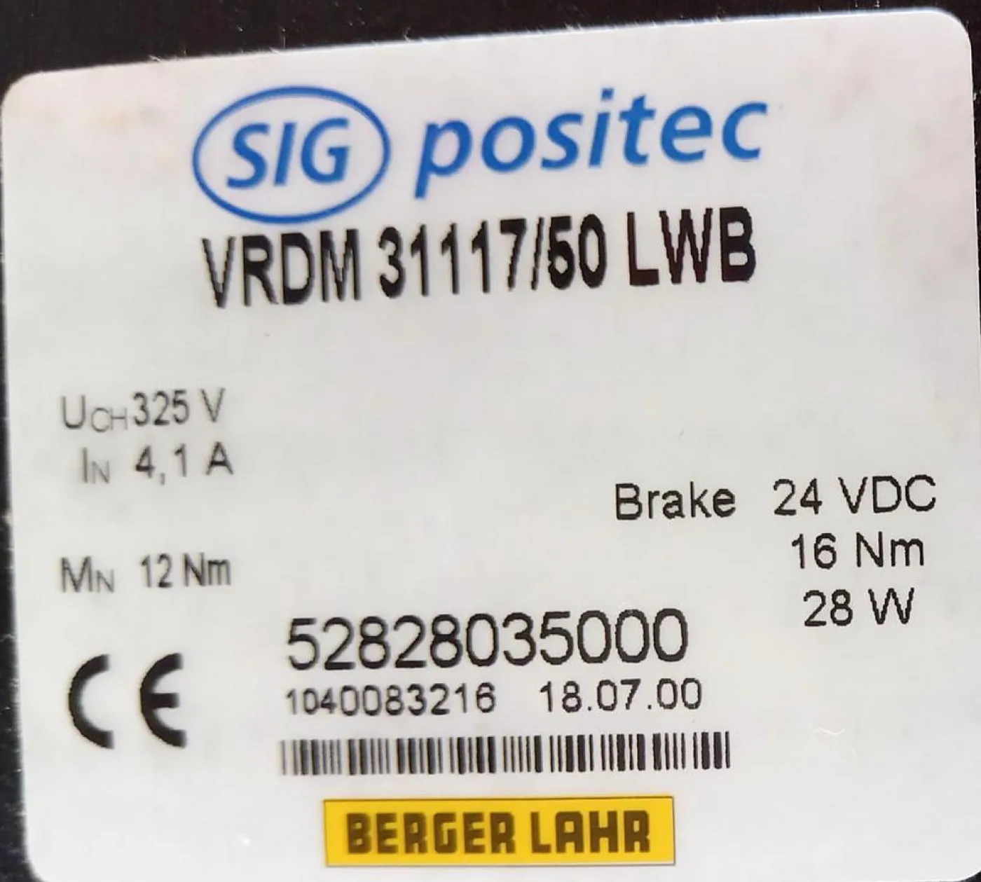 Berger Servo Motor mit ROBA-stop-M VRDM31117/50 LWB - 2