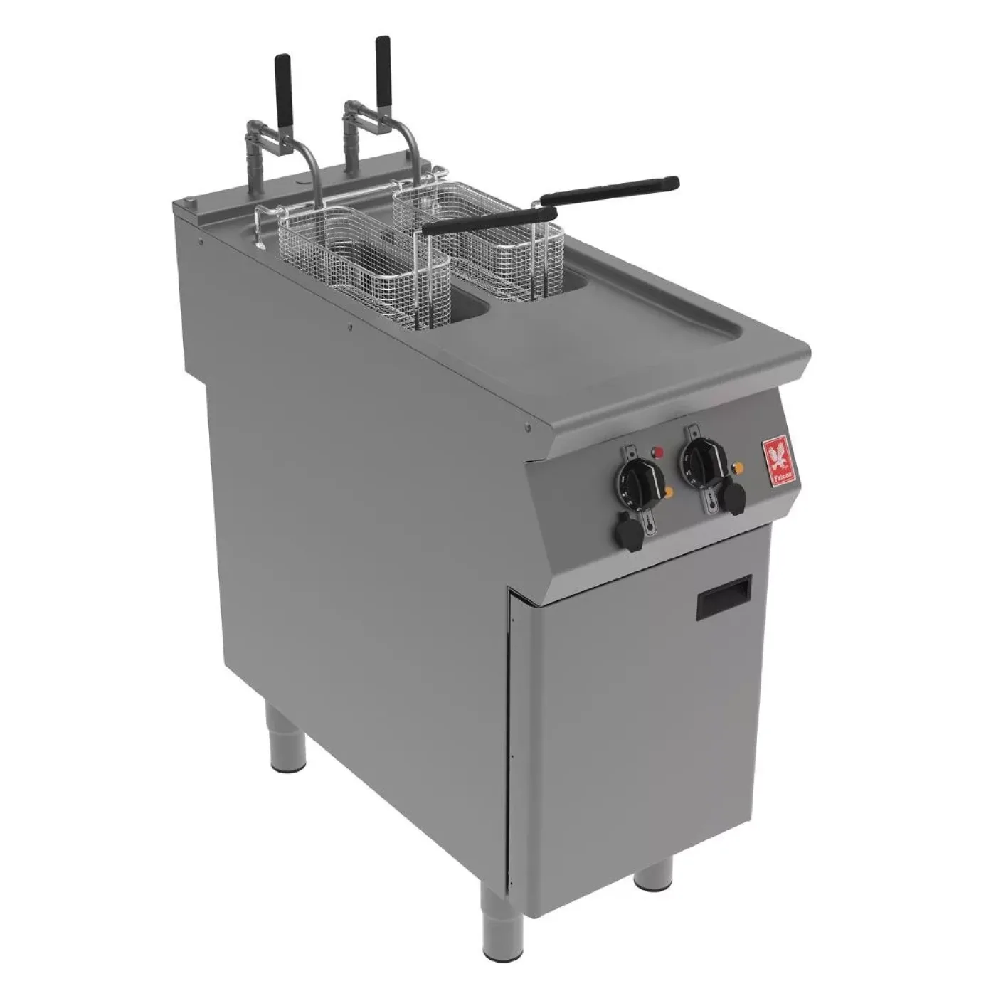 Falcon F900 Twin Pan, Twin Basket Electric Fryer on Feet E9342F2 - islandcatering - 1