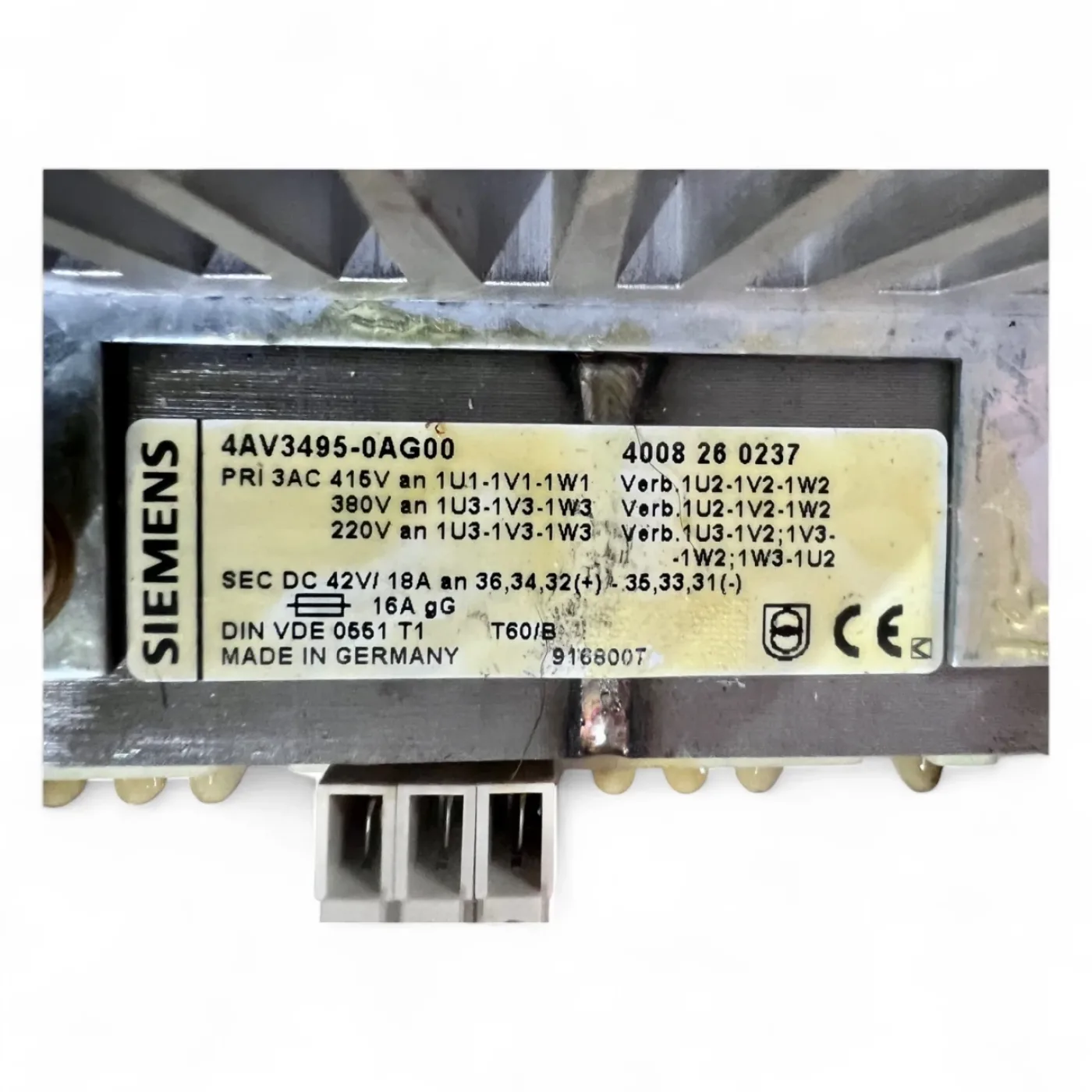 Siemens Stromversorgungs-Transformator 4AV3495-0AG00 Art.-Nr. 4008 26 0237 - 6