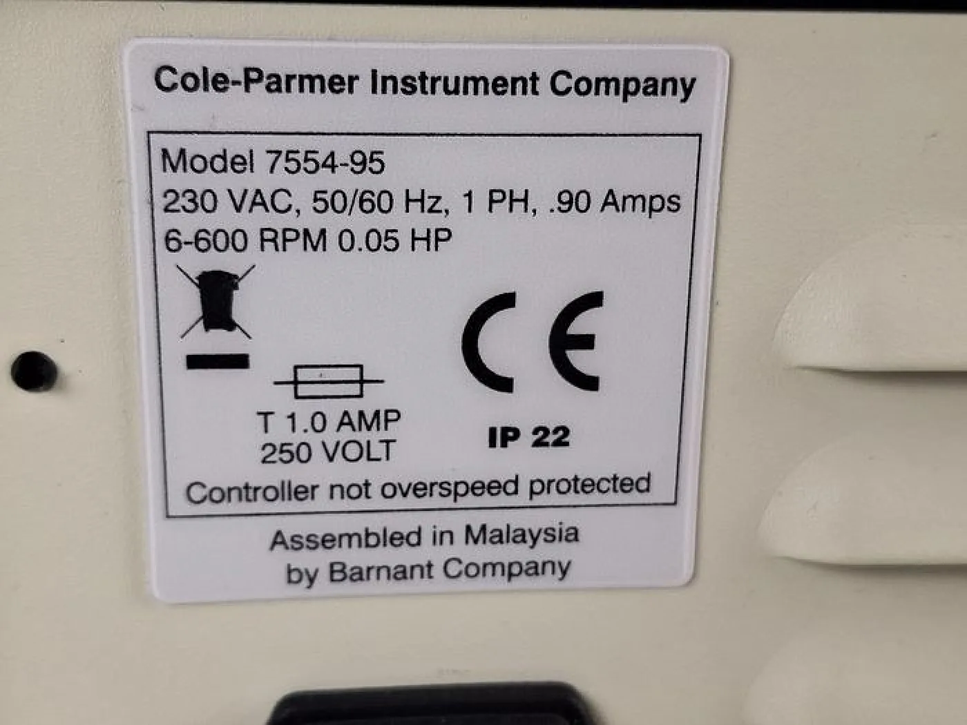 Cole Parmer Masterflex L/S 7554-95 Peristaltic Pump - 3