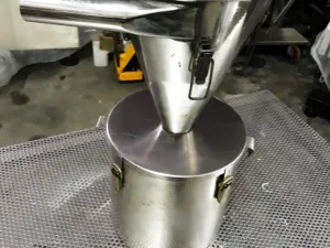 TRAMOGGIA CON CONTENITORE DI RACCOLTA IN ACCIAIO INOX