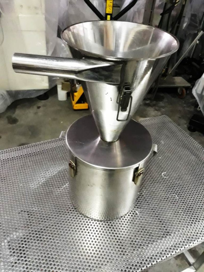 TRAMOGGIA CON CONTENITORE DI RACCOLTA IN ACCIAIO INOX