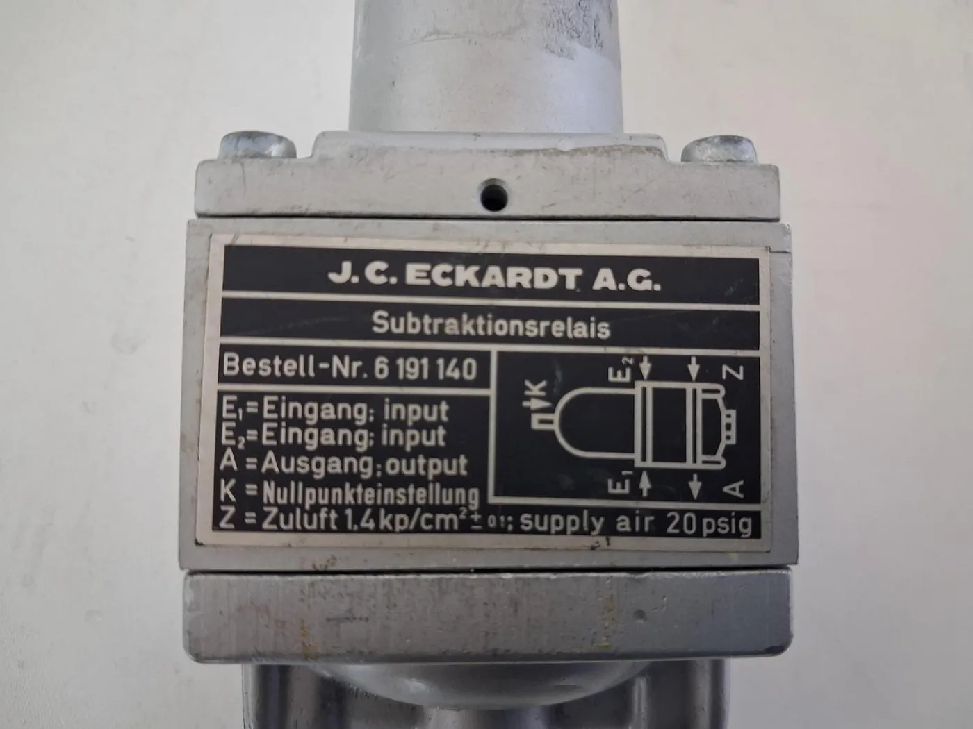 J.C. Eckardt A.G. Subtraktionsrelais Bestell-Nr. 6 191 140 - 4
