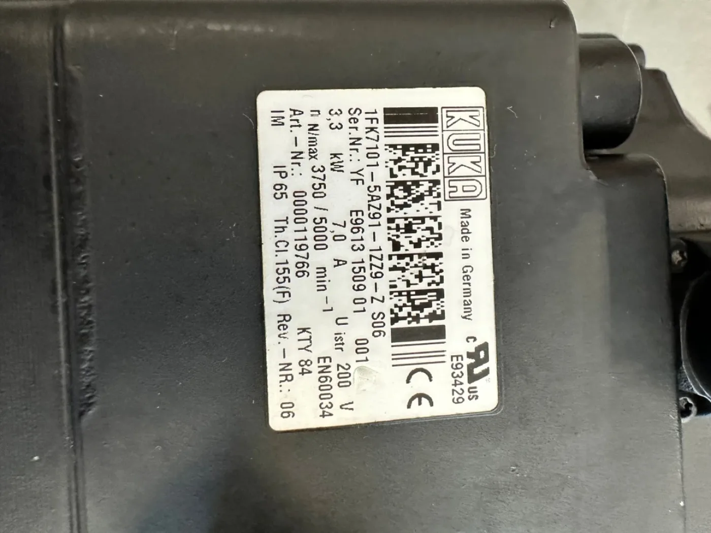 Kuka Servomotor 1FK7101-5AZ91-1ZZ9-Z S06 - 2
