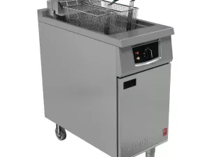 Falcon Single Tank Twin Basket Free Standing Electric Filtration Fryer E401F - islandcatering