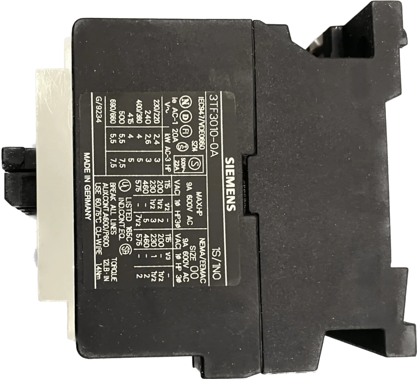 Siemens SCHUETZ BAUGROESSE 0 3TF3010-0AD2 - 2