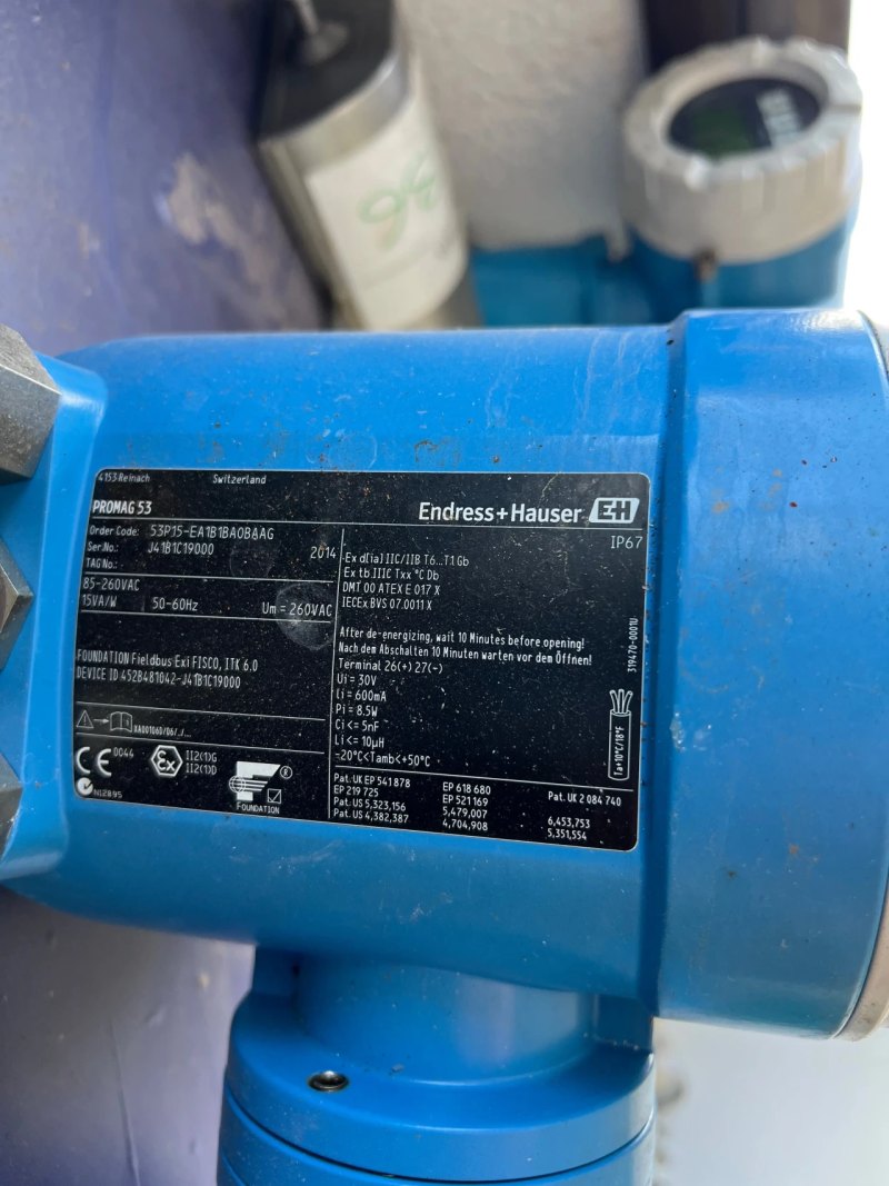 USED ENDRESS HAUSER PROMAG 53P15 ATEX ELECTROMAGNETIC FLOWMETER