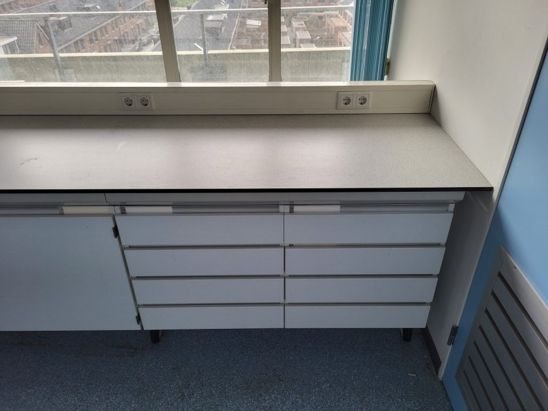 1971 – Used S+B Laboratory wall table (265 cm)