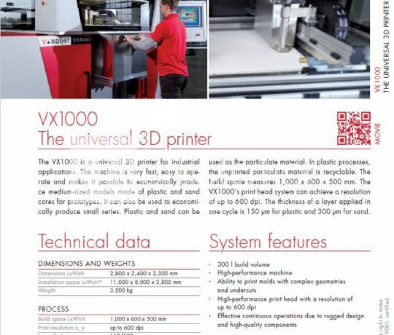 VOXELJET – VX1000 Phénolic