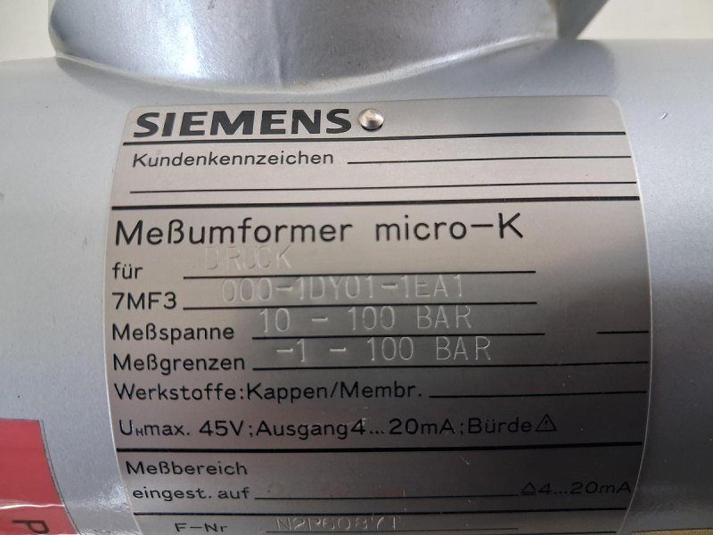 Siemens micro-K 7MF3100-1DY01-1EA1 Druckmessumformer