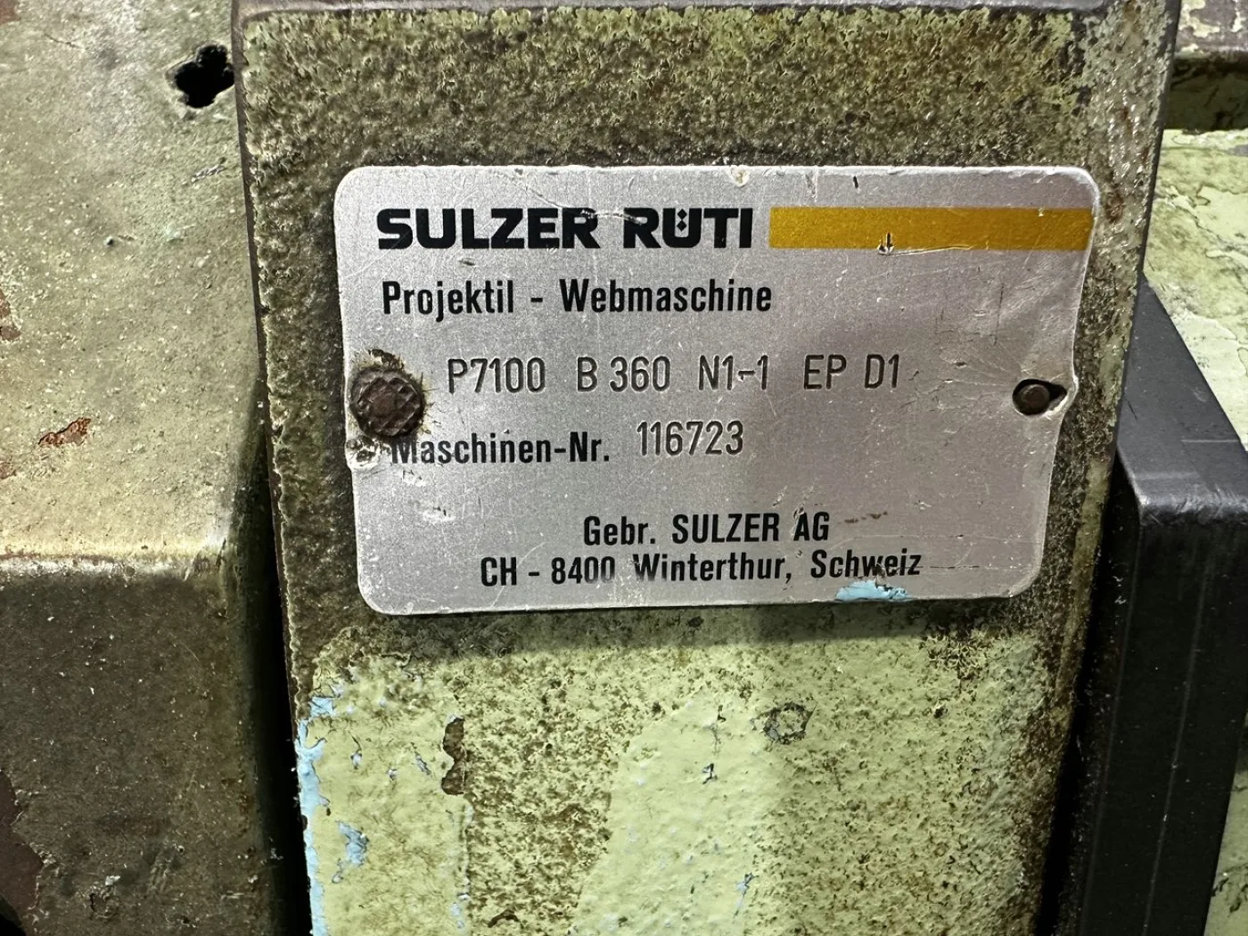 4x Sulzer - P7100 B360 N1-1 EP (R) D1 projectile loom - 5