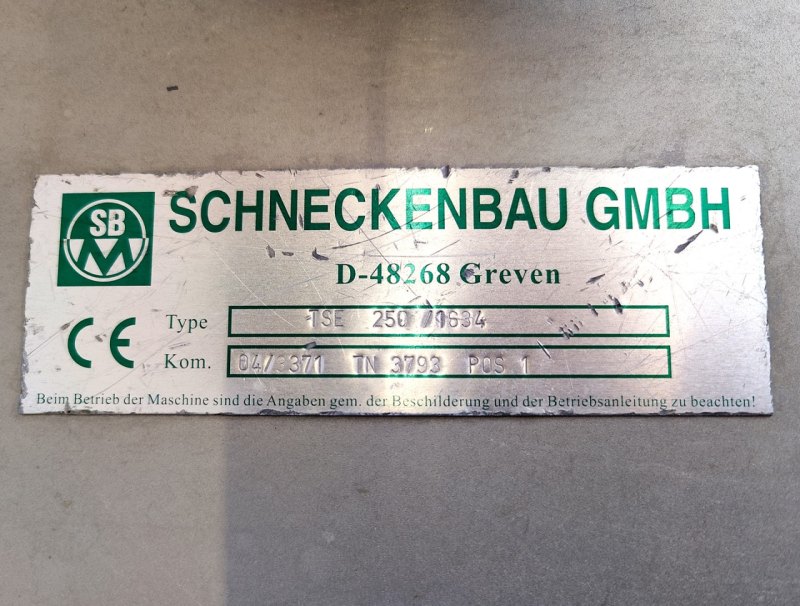 SBM TSE-250/1634 - Horizontal screw conveyor