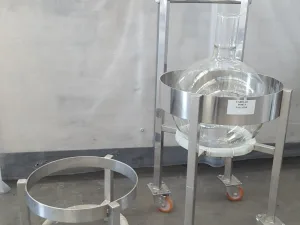 CONTENITORE IN VETRO CON CARRELLO 50 L