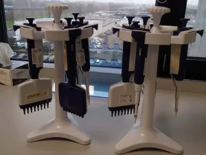 Set van Rainin Pipet-Lite XLS 8 Kanaals Pipetten