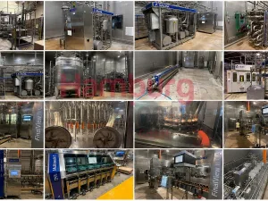 Aseptic processing plant, bottle blowing, filling, closing, labelling and packing line for PET bottles of 0,4/0,5/1,5 liter - Tetra Pak / Sidel / Krones