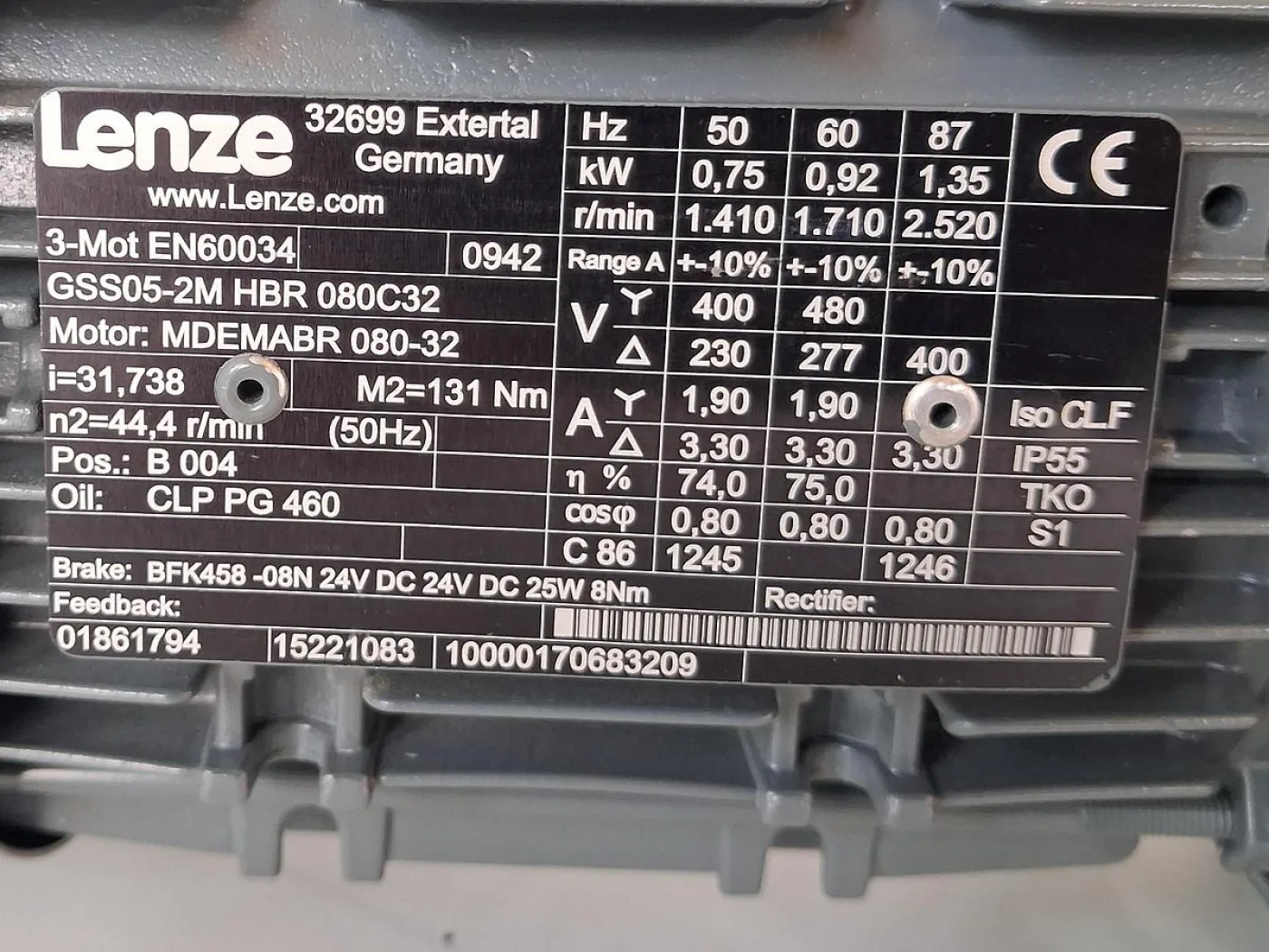 Lenze GST05-2M Helical Worm Gear Motor - 6