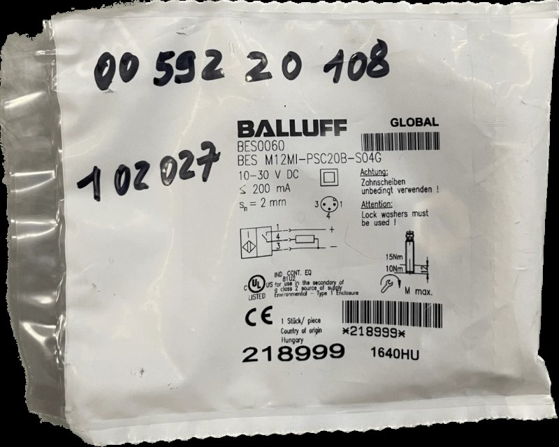BALLUFF Induktive Standardsensoren mit Vorzugstypen BES M12MI-PSC20B-S04G