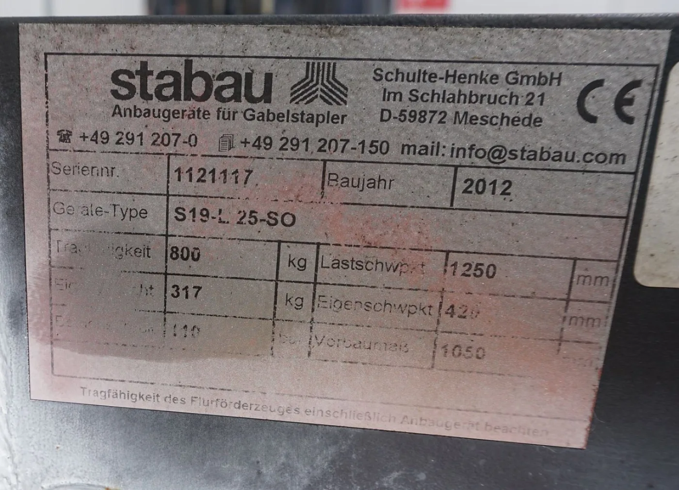 Lastniederhalter Stabau Stabau S19-L25-S0 (2012) - 4