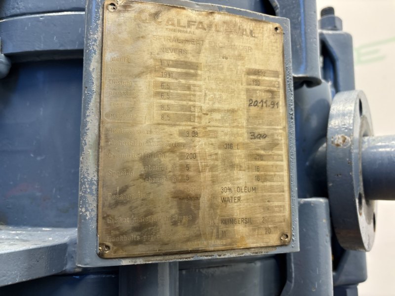 Alfa Laval Spiral Heat excahnger Model IV (3 m²) - Shell and tube heat exchanger