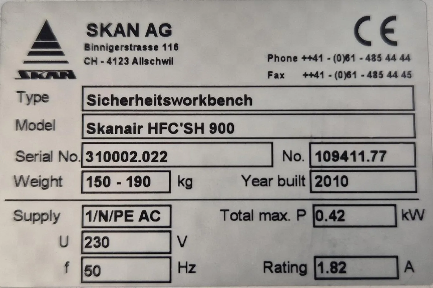 Skan Skanair Sicherheitswerkbank HFC-SH900 - 8