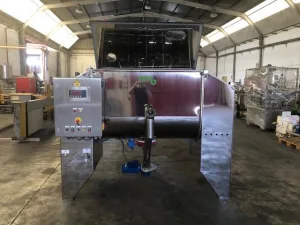 Mezcladora de bandas 1.000 litros en acero inoxidable con sistema de dosificado y pesaje de sacos NUEVA