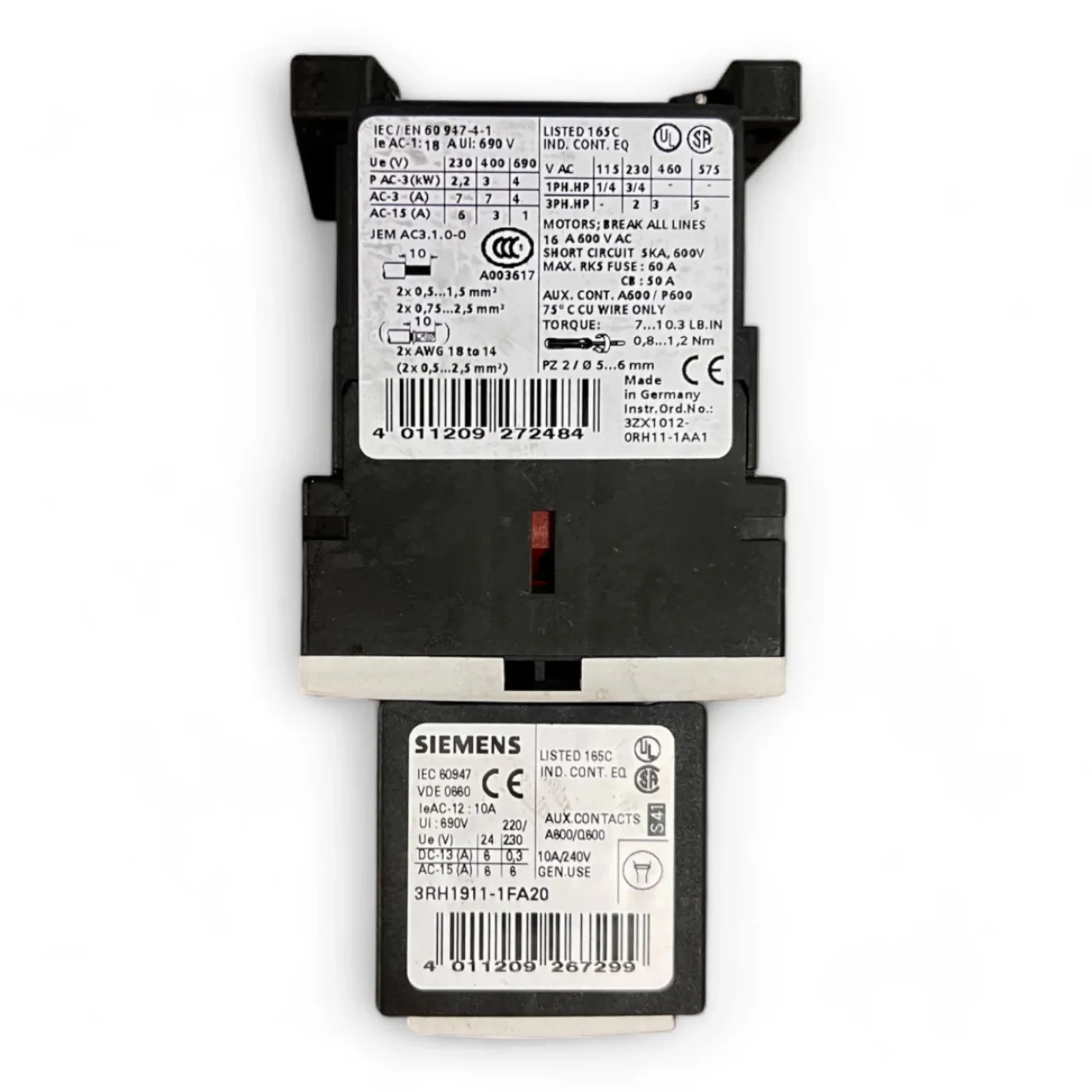 Siemens 3RH1911-1FA20 Hilfsschalterblock - 1