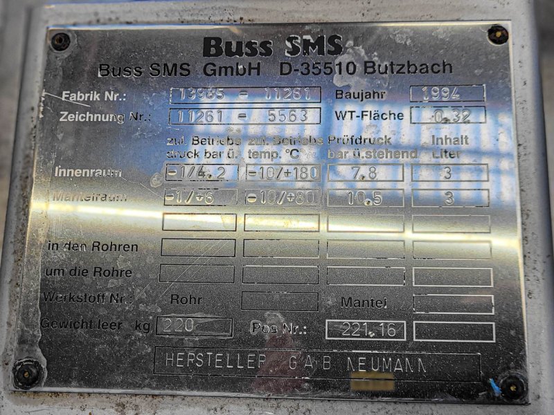 Buss-SMS - Shell and tube heat exchanger