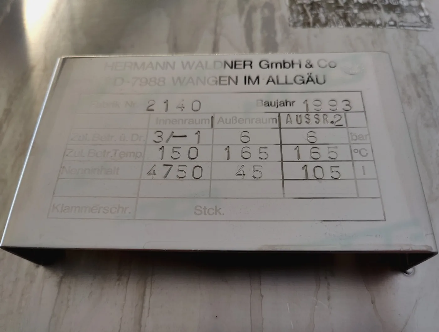 Hermann Waldner 2000L - Stainless Steel Reactor - 8