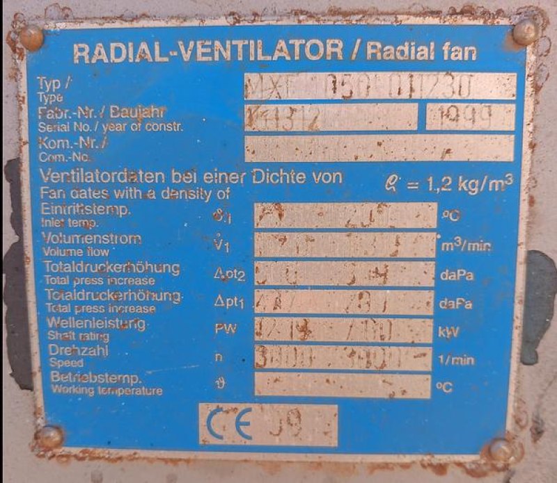 Radial Ventilador MXE1050 15kw