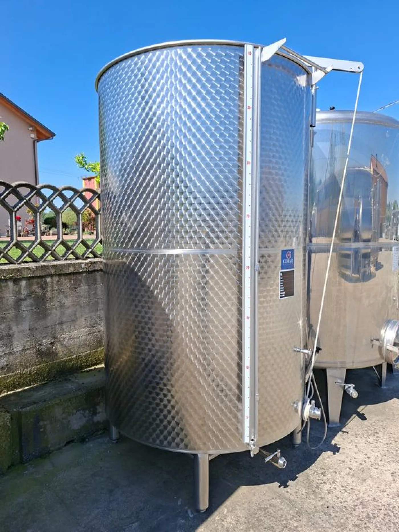 STAINLESS STEEL TANK, GIMAR FIRM, CONICAL BOTTOM FLOATING LID, LITER CAPACITY 4000 (HL 40), SECOND-HAND EQUIPMENT - 6