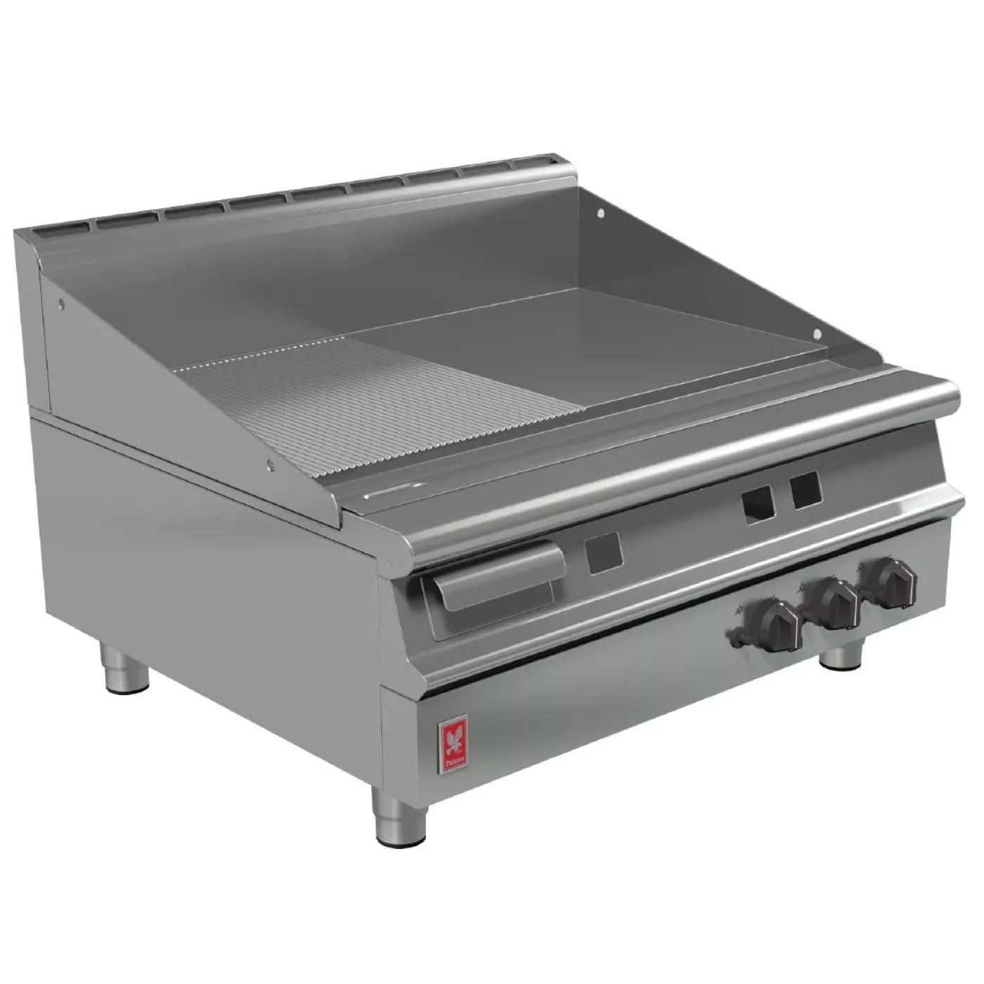 Falcon Dominator Plus 900mm Wide Half Ribbed LPG Griddle G3941R - islandcatering - 1