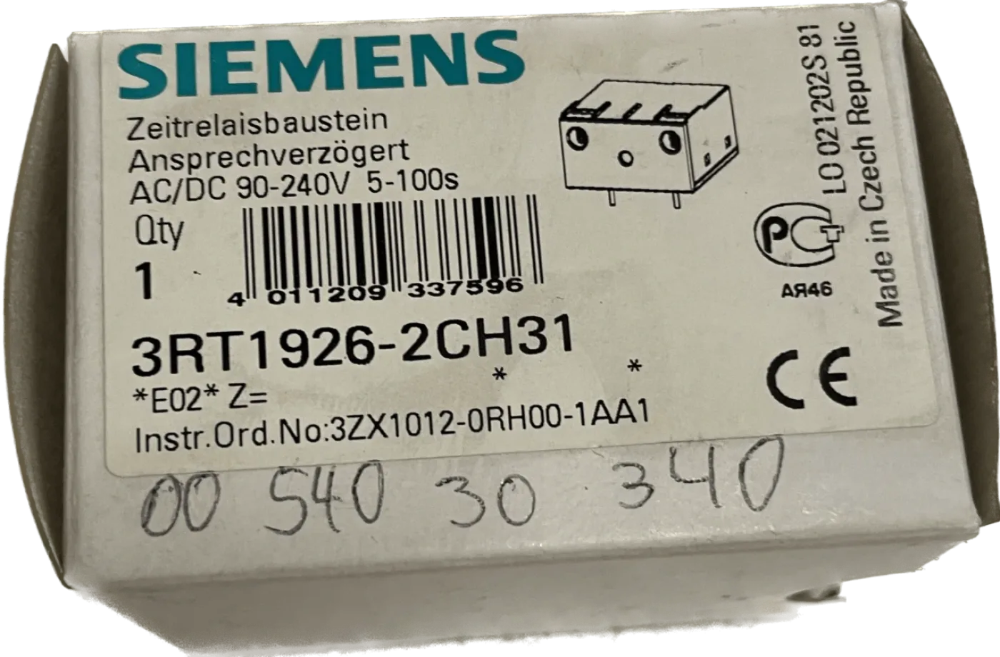 Siemens elektron. Zweidraht-Zeitrelais 3RT1926-2CH31 - 1