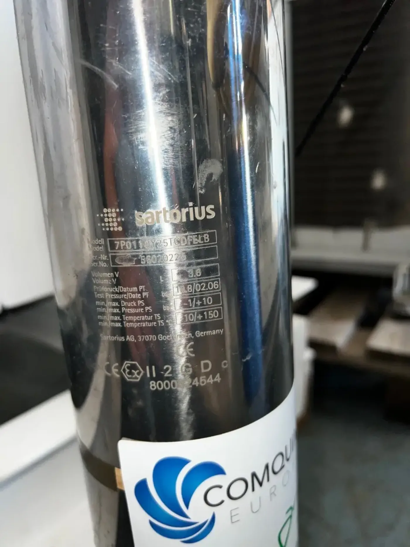 USED SARTORIUS 7P01QY25TCDFELB STAINLESS STEEL FILTER 3.6 LITERS - 6