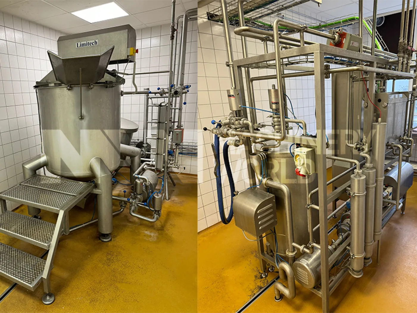 500 Ltr Limitech Batch High Shear Mixer with 300 LPH DDM Kolding Continuous Pasteuriser Plant - 1