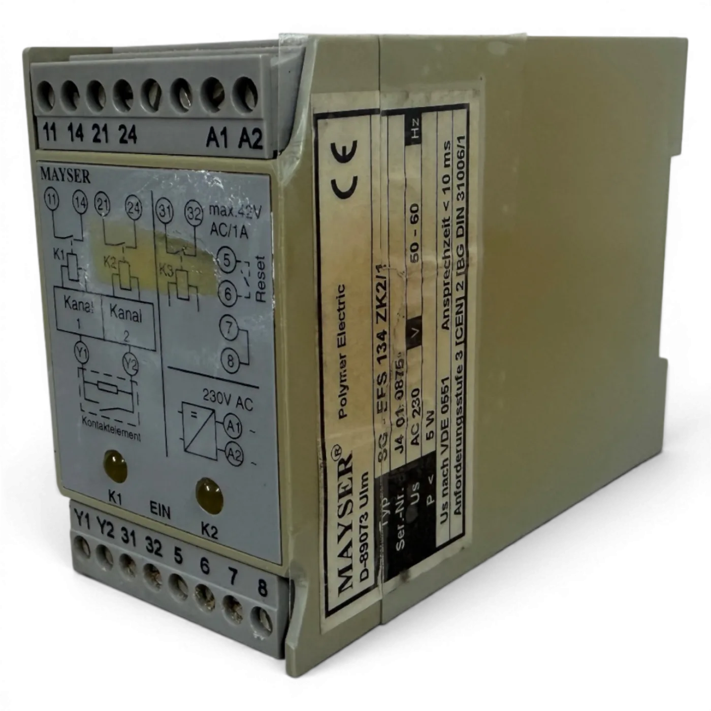 Mayser SG-EFS 134 ZK2/1 L20ms Sicherheitsschaltgerät Sicherheitsrelais - 1