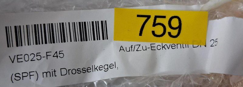 Normag Auf/Zu-Eckventil VE025-F45-SPF mit integriertem Drosselkegel