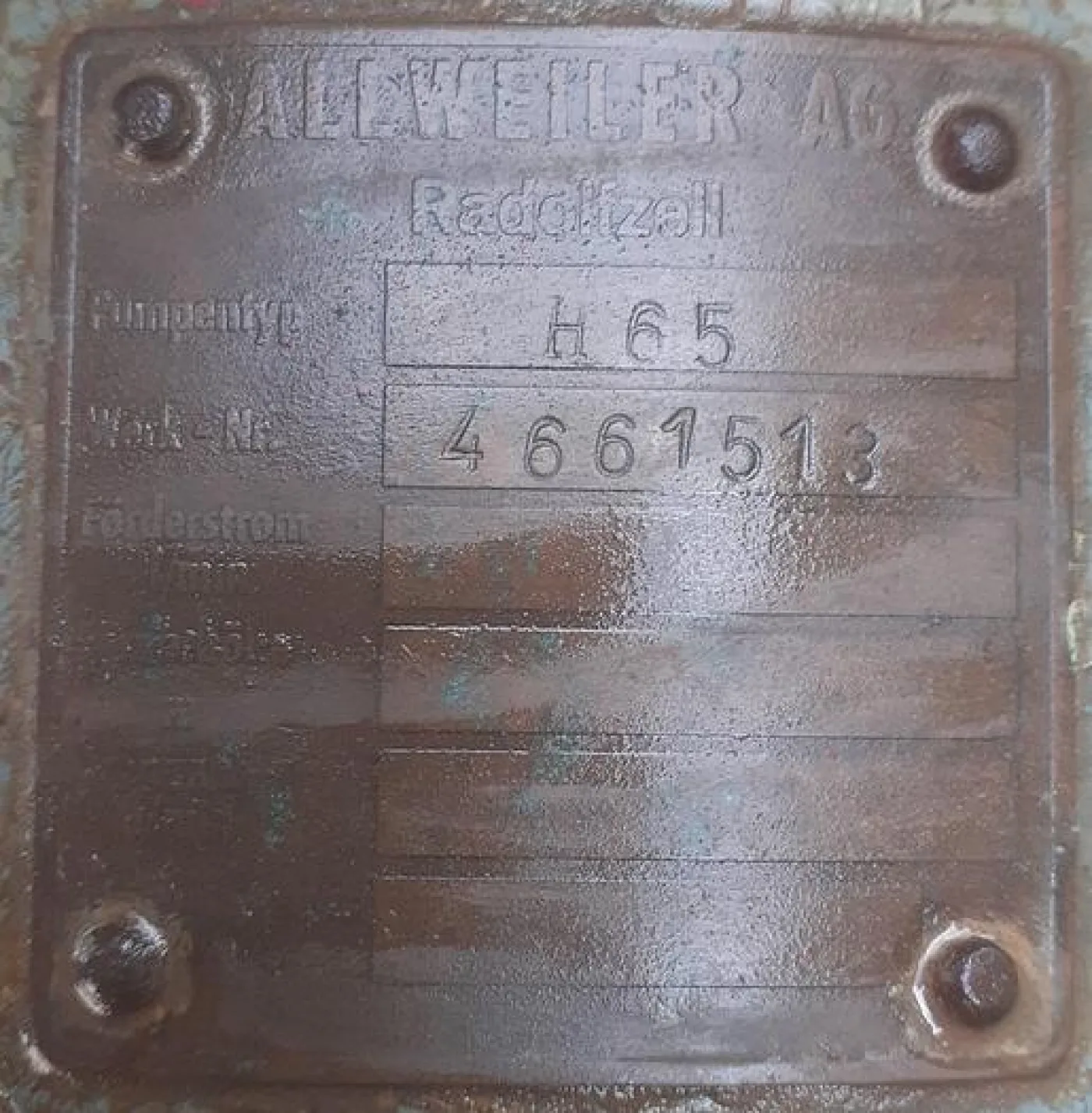 Bomba de água a dieses ALLWEILER AG H65 - 5