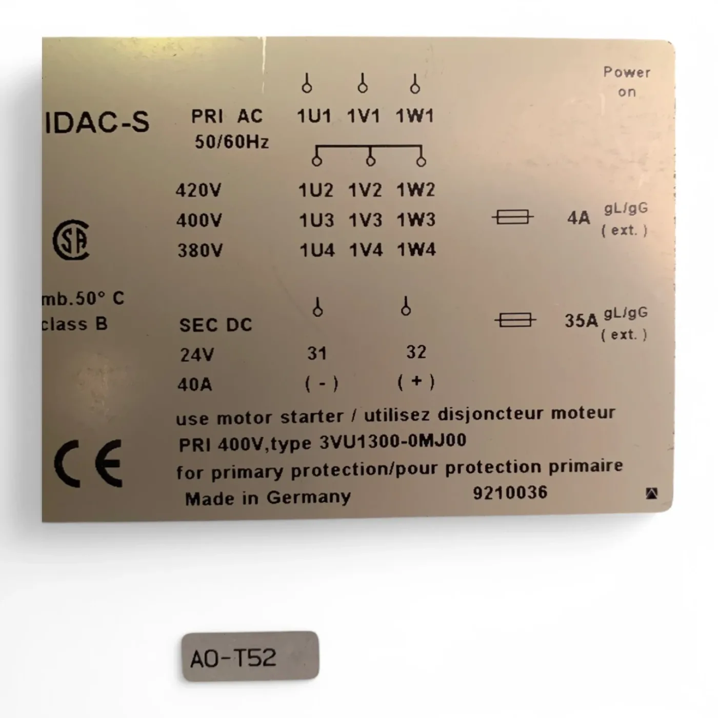 SIEMENS 4AV3400-2AB SIDAC TRANSFORMATOR 9210036 - 6