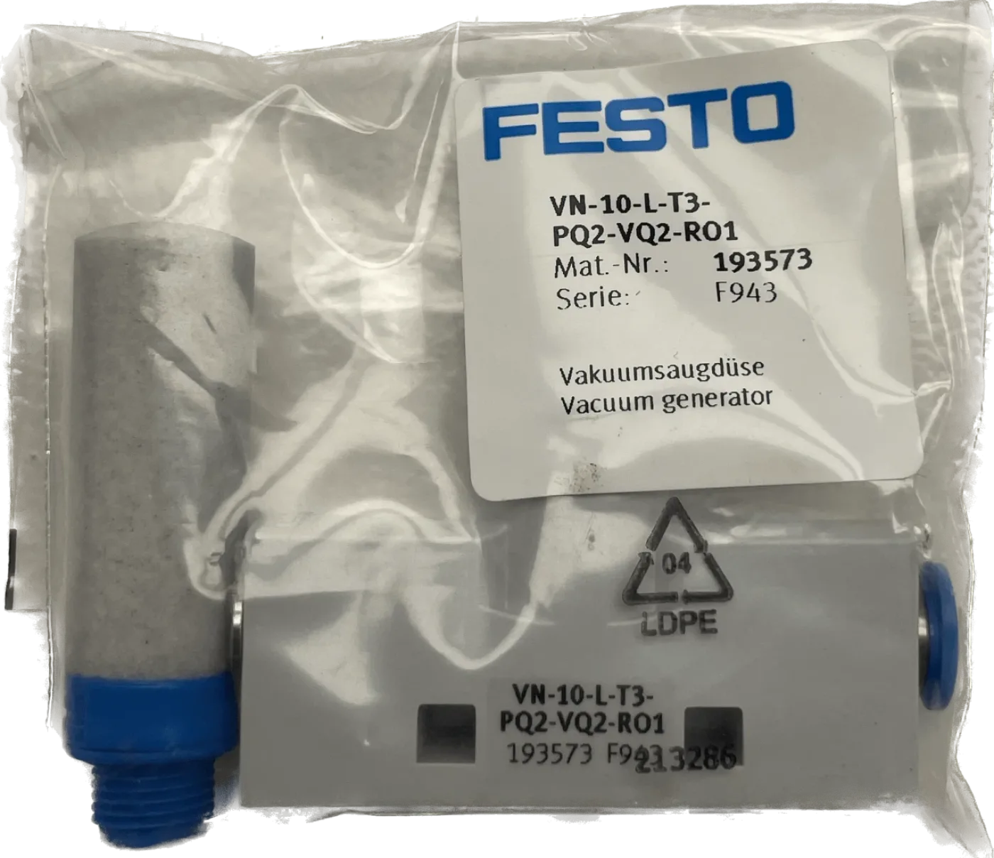 Festo Vakuumsaugdüse VN-10-L-T3-PQ2-VQ2-RO1 - 1