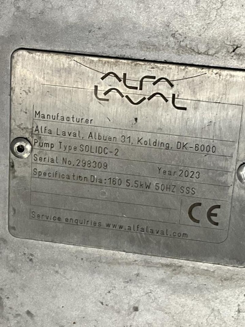 2023 Alfa Laval Alfa Laval SOLIDC-2 Stainless Steel Contact Parts Volute Centrifugal Pump