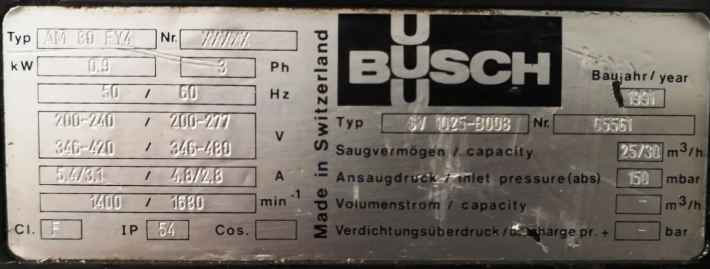 POMPA DA VUOTO – BUSCH – Mod. SV 1025-B008 - 3