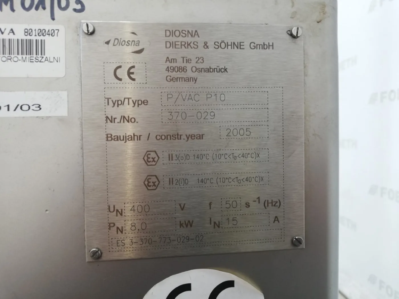 Diosna P/VAC- P10 Laboratory Processor - Universal mixer - 8