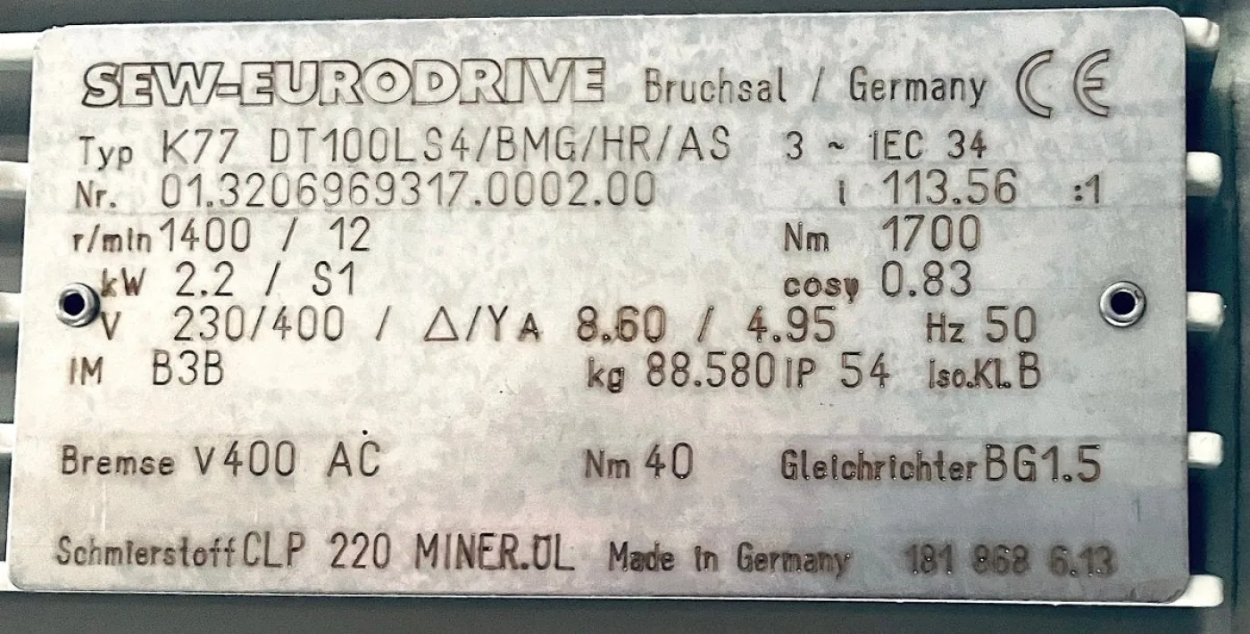 SEW-EURODRIVE Getriebemotor K77DT100LS4/BMG/HR/AS - 5