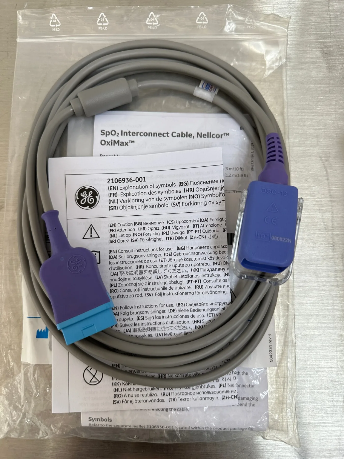 GE Healthcare Technologies 2021406-001 SPO2-Kabel - 1