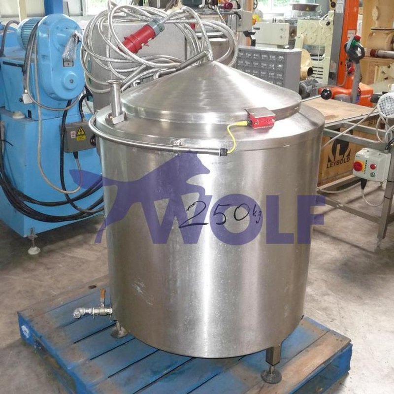Edelstahl-Rührwerksbehälter MONDOMIX - ca- 150 Liter Inhalt mit Antrieb von unten.