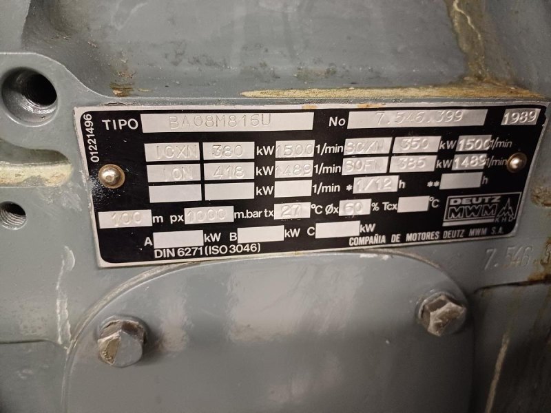 DEUTZ BA8M 816U / ANTON PILLER DIESEL GEN. SET 400 KVA