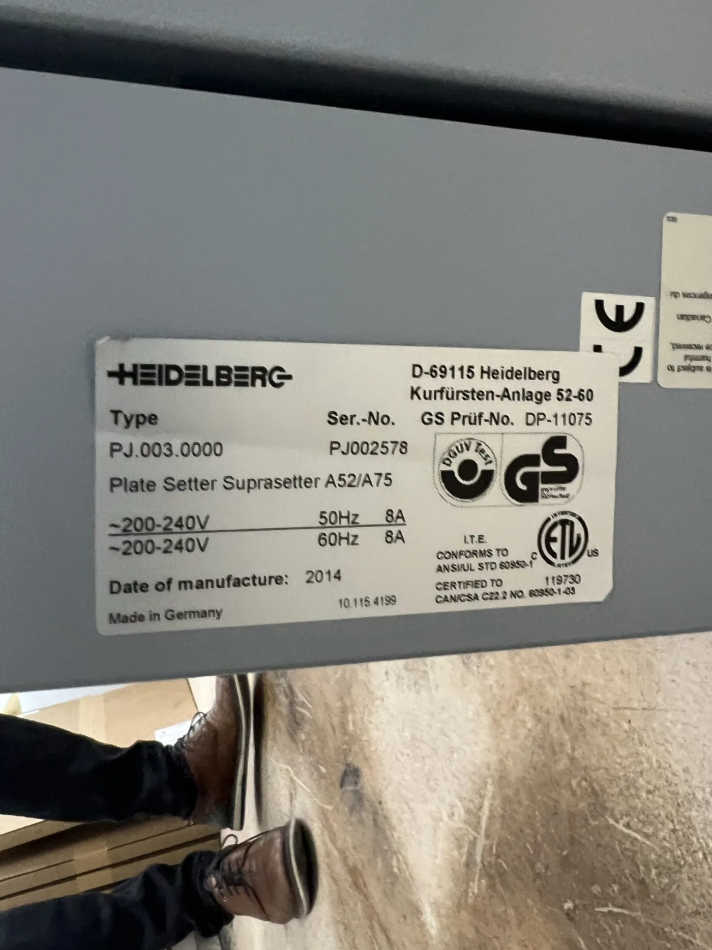 Computer To plate Heidelberg Suprasetter A52-A75 - 2
