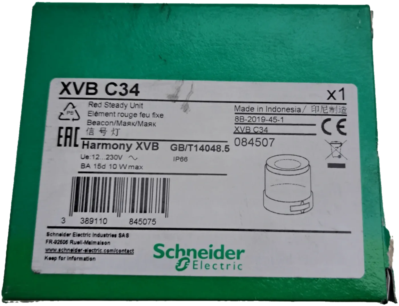 Schneider Elektric XVBC34 Leuchtelement, Dauerlicht, rot - 2