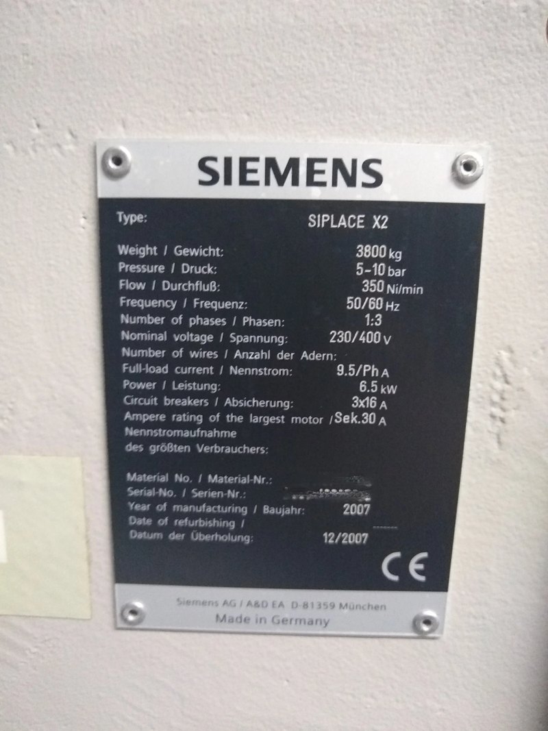 ASM Siplace X2, vintage 2007 with changeover tables